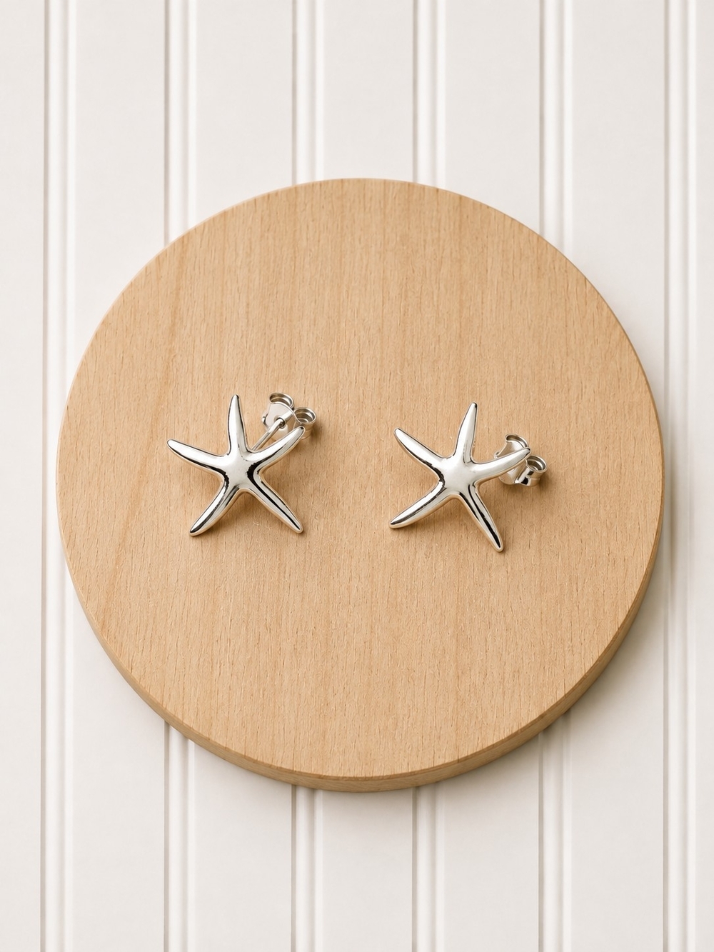 Gold Tone Starfish Stud Earrings Light Gold Color